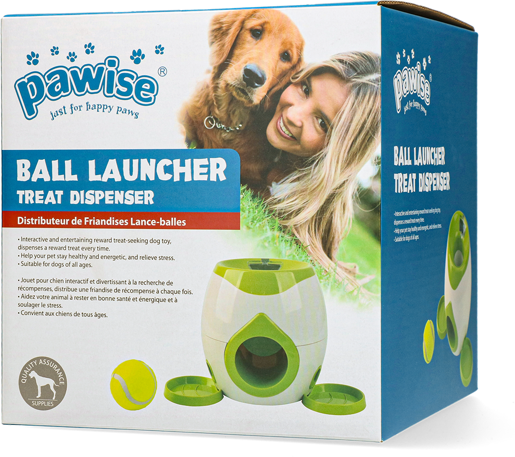 Pawise Ball Launcher Treat Dispenser - 2 in 1 Speelgoed voor Honden