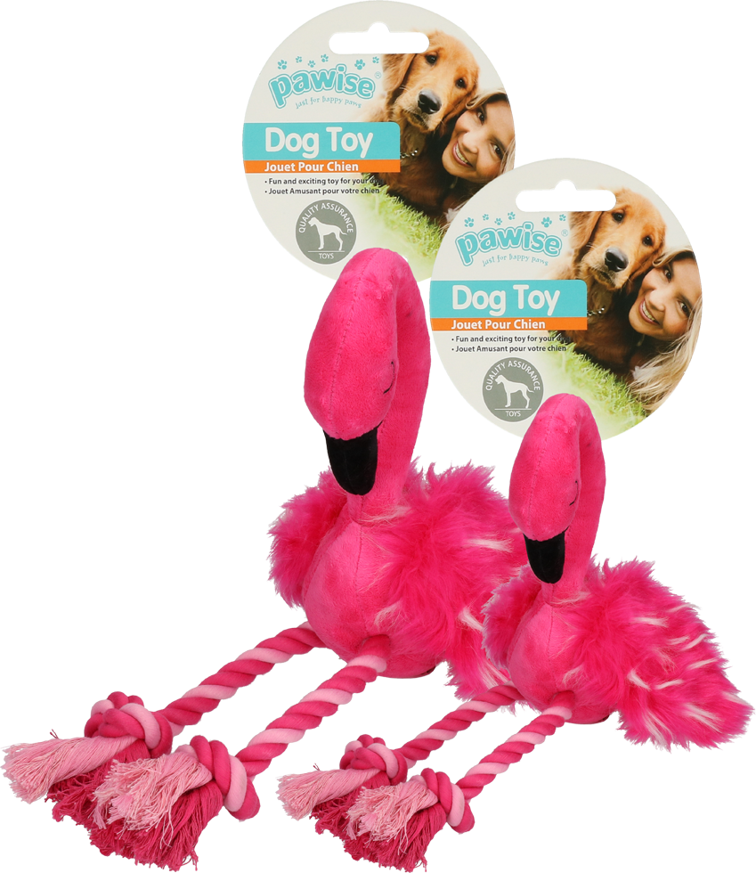 Pawise Flamingo L - Pluche Speelgoed met Pieper en Touwbenen - afbeelding 3