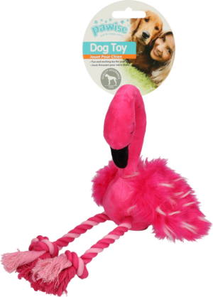 Pawise Flamingo L - Pluche Speelgoed met Pieper en Touwbenen