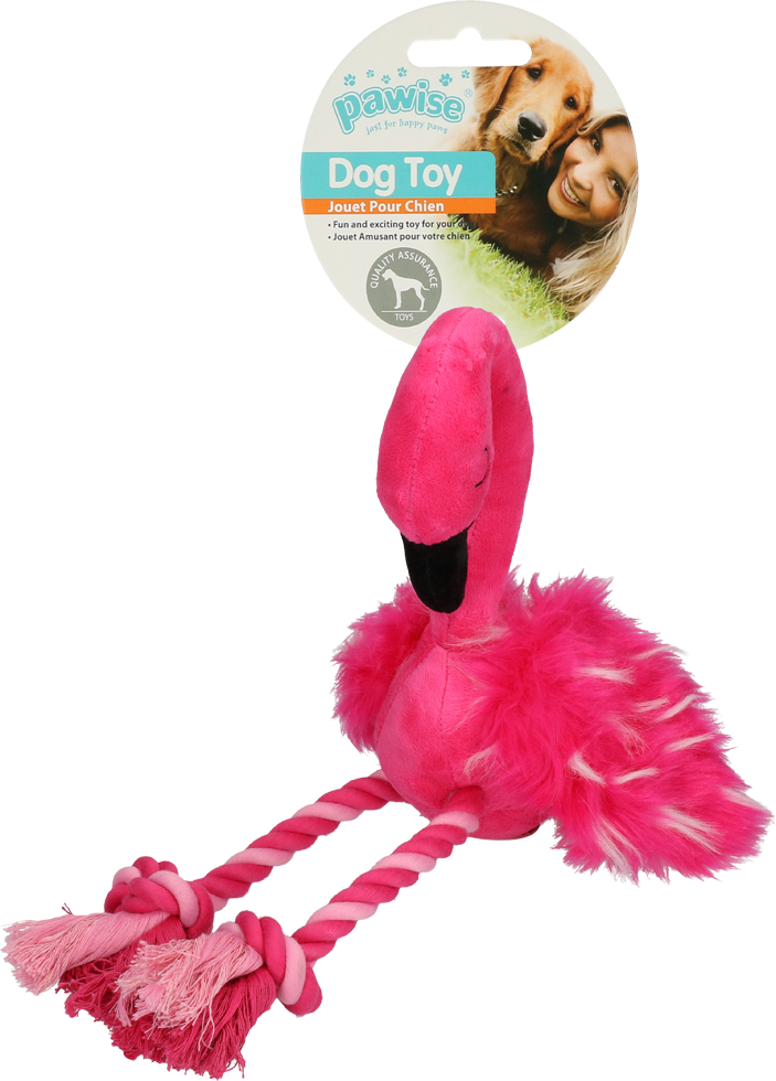 Pawise Flamingo L - Pluche Speelgoed met Pieper en Touwbenen - afbeelding 1