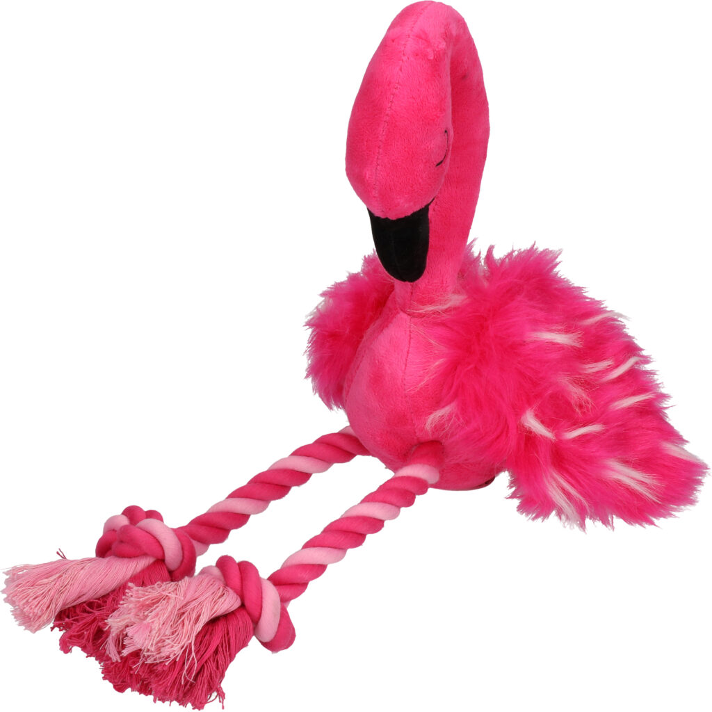 Pawise Flamingo L - Pluche Speelgoed met Pieper en Touwbenen - afbeelding 2