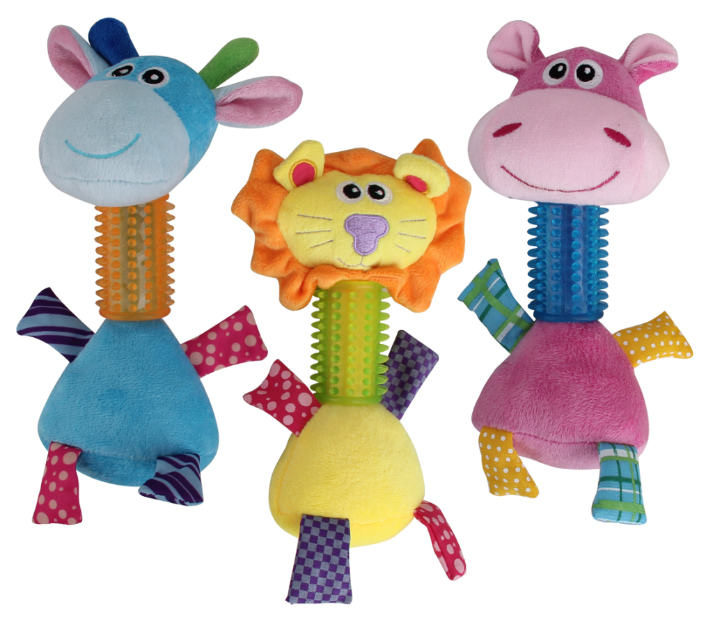 Pawise Puppy Long Neck Leeuw - Speelgoed voor Pups, 26 cm