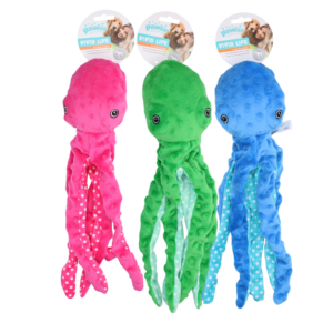Pawise Multicolor Plush Octopus S - Speelgoed voor Honden