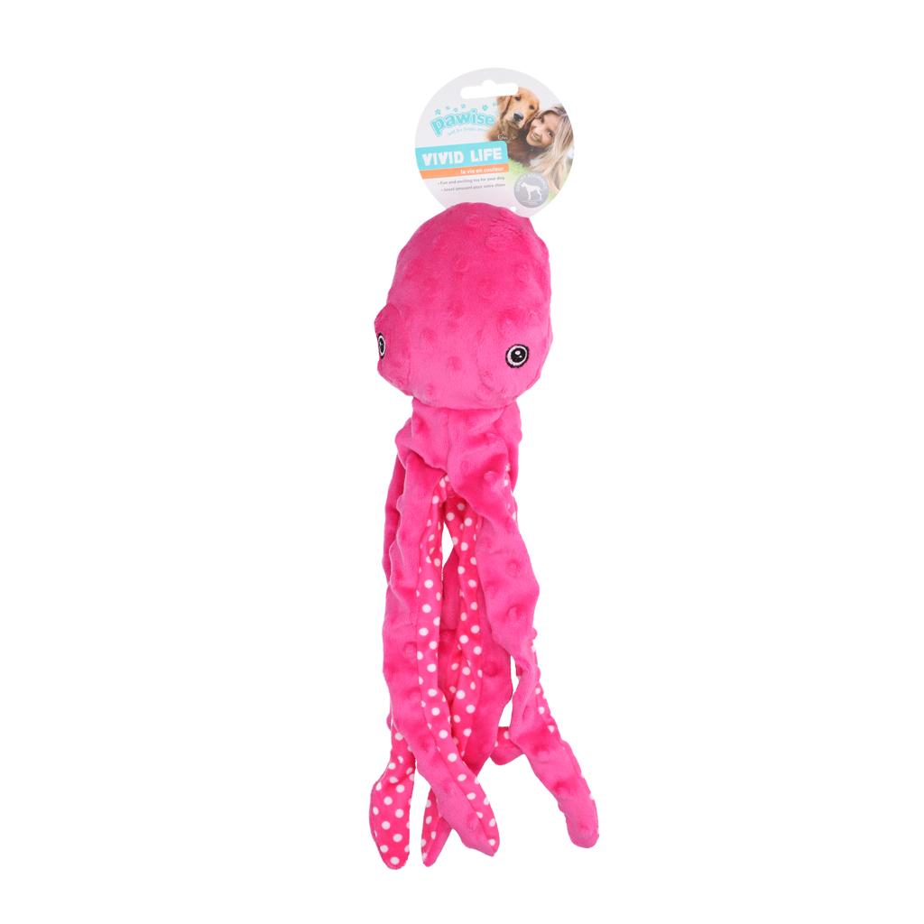 Pawise Multicolor Plush Octopus S - Speelgoed voor Honden - afbeelding 2