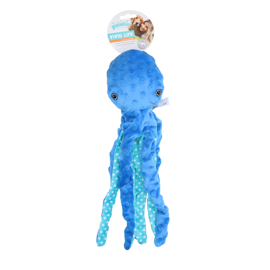 Pawise Multicolor Plush Octopus S - Speelgoed voor Honden - afbeelding 3