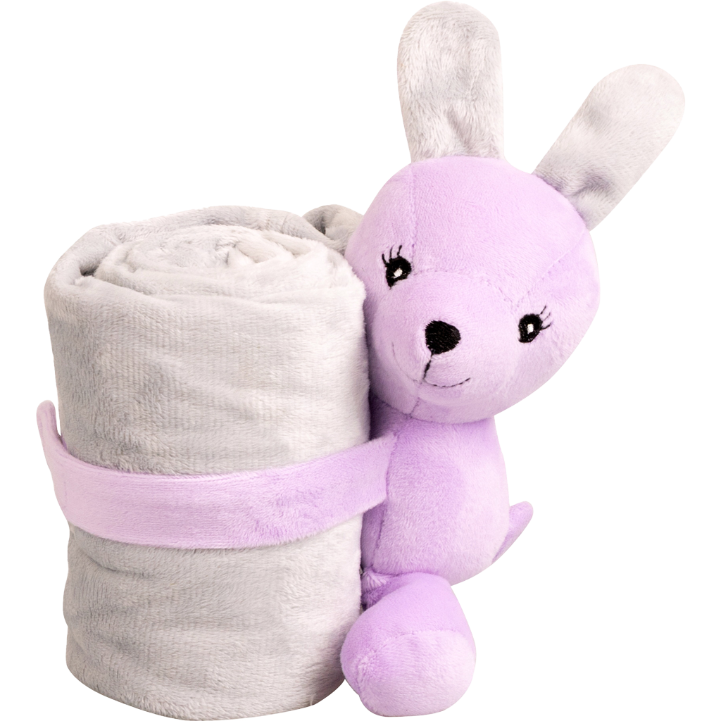 Pawise Puppy Life Dekentje met Knuffel - Blauw of Paars - afbeelding 1