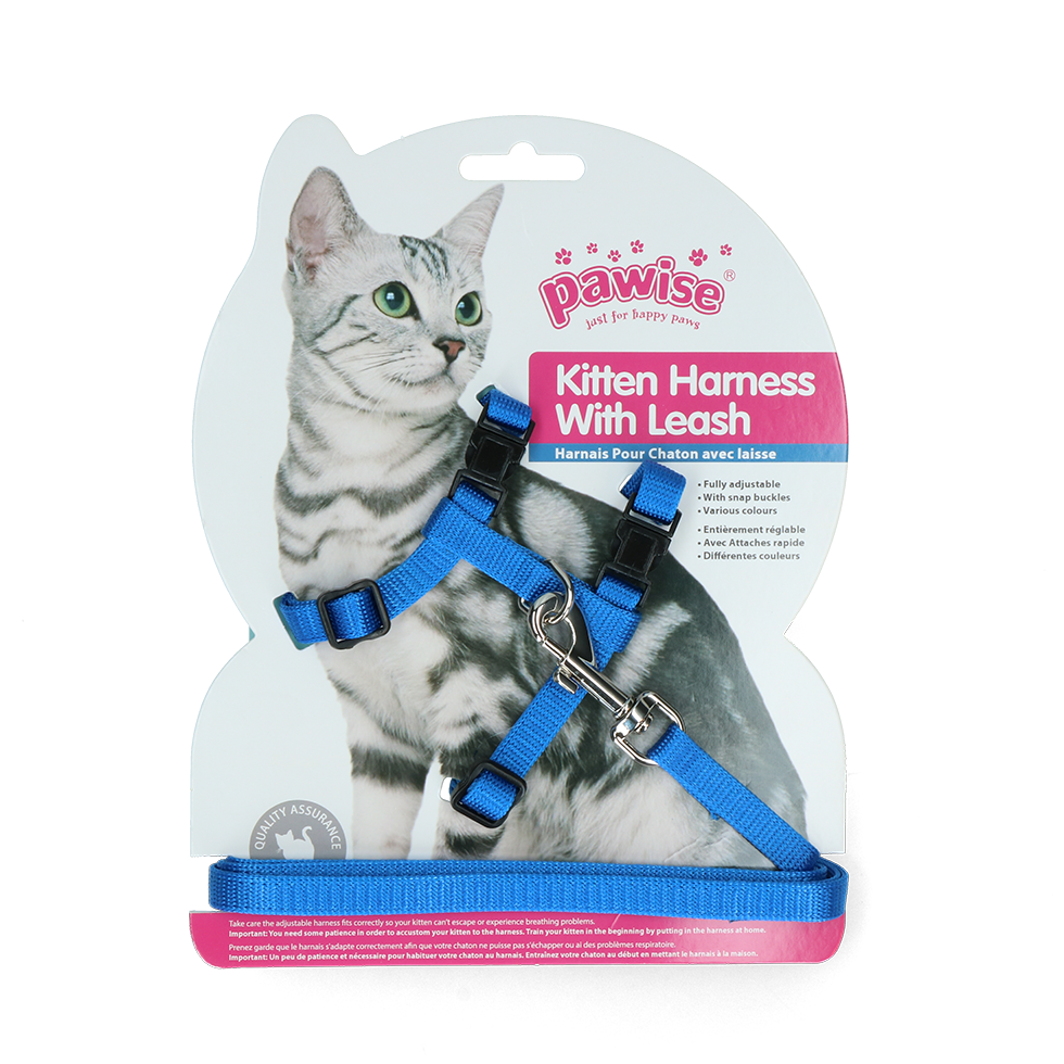 Pawise Kitten Tuigje met Riem Rood/Blauw S - afbeelding 3