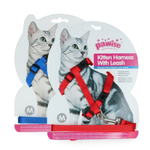 Pawise Kitten Tuigje met Riem Rood/Blauw M