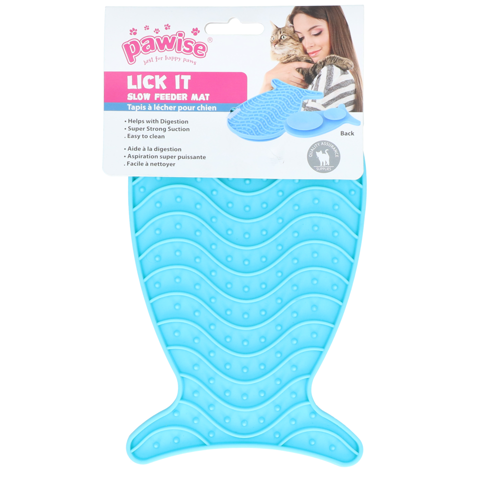 Pawise Lick It - Slow Feeder mat visvorm 23 x 13 cm - afbeelding 1