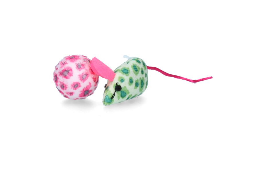 Pawise Cat Toy - Mice & Ball - Set van knuffelmuisje en balletje - afbeelding 5