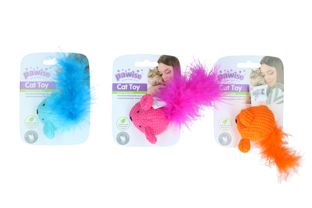 Pawise Kat Speelgoed Gebreid Muisje 14 cm - afbeelding 1