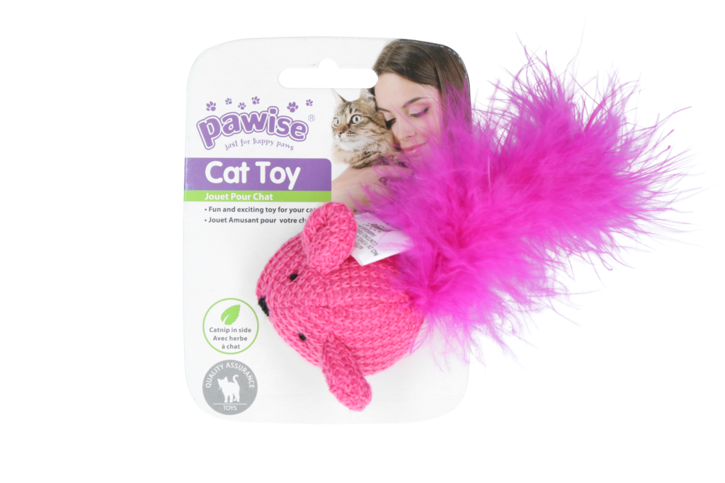Pawise Kat Speelgoed Gebreid Muisje 14 cm - afbeelding 3