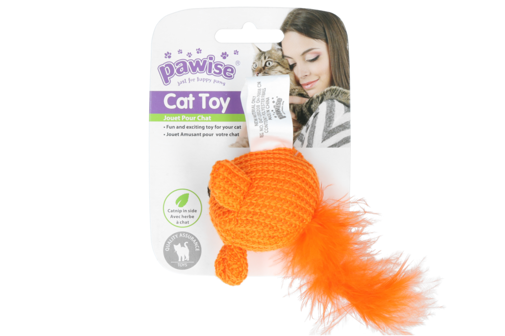 Pawise Kat Speelgoed Gebreid Muisje 14 cm - afbeelding 2