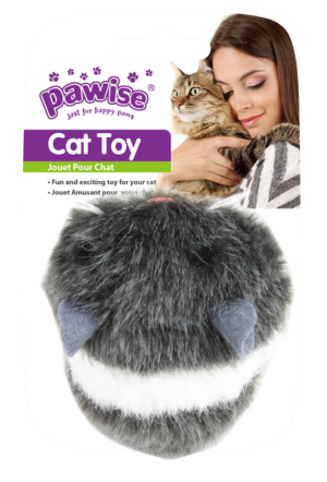 Pawise Vibrating Mouse - Pluche Kat Speelgoed met Trek-ring