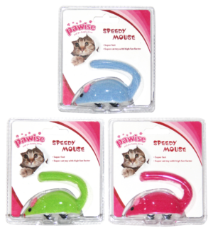 Pawise Speedy Mouse - Speelgoed voor katten, 9 cm