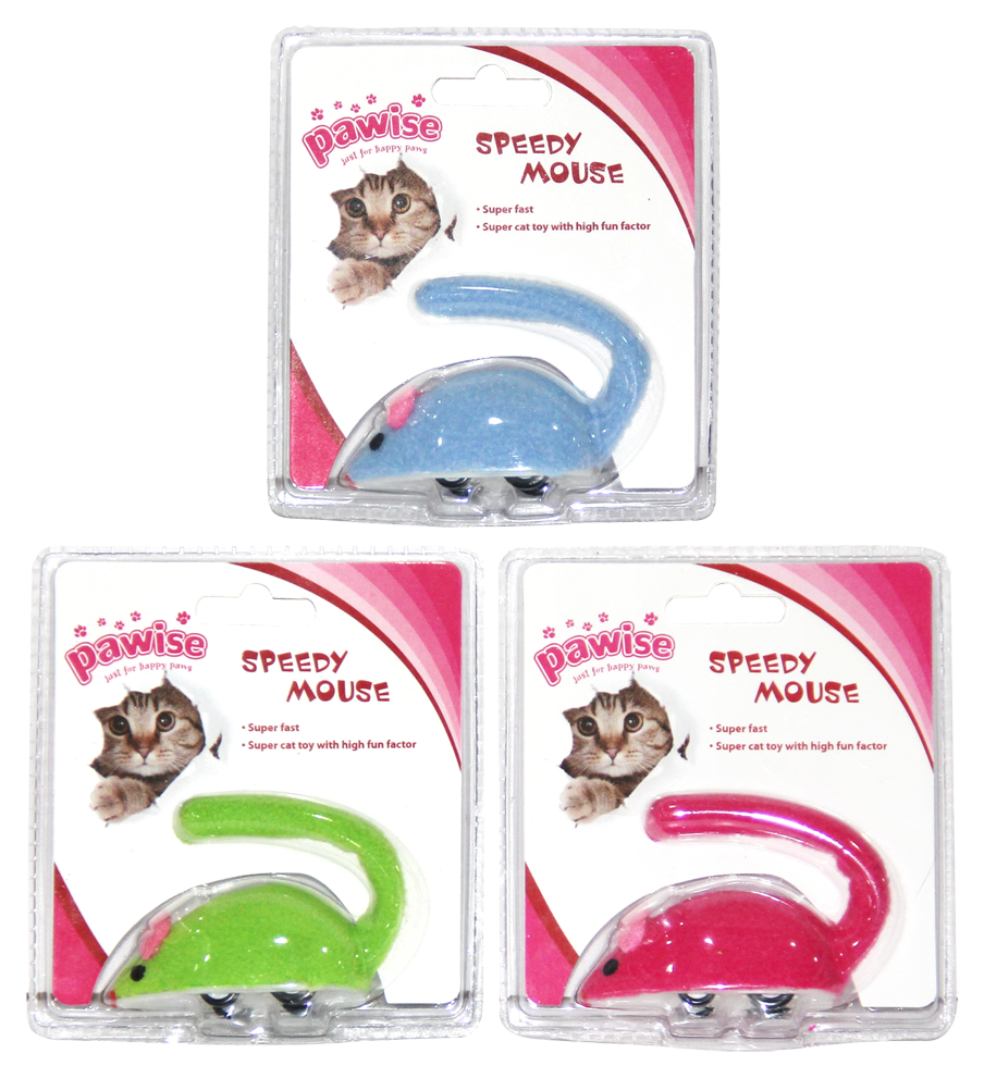 Pawise Speedy Mouse - Speelgoed voor katten, 9 cm