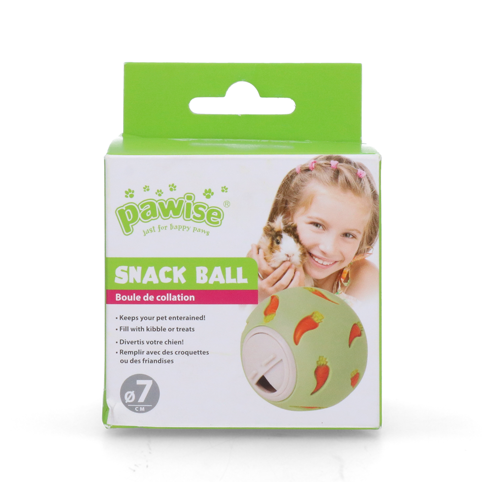 Pawise Snack Ball 7 cm - Speelbal voor kleine huisdieren - afbeelding 1