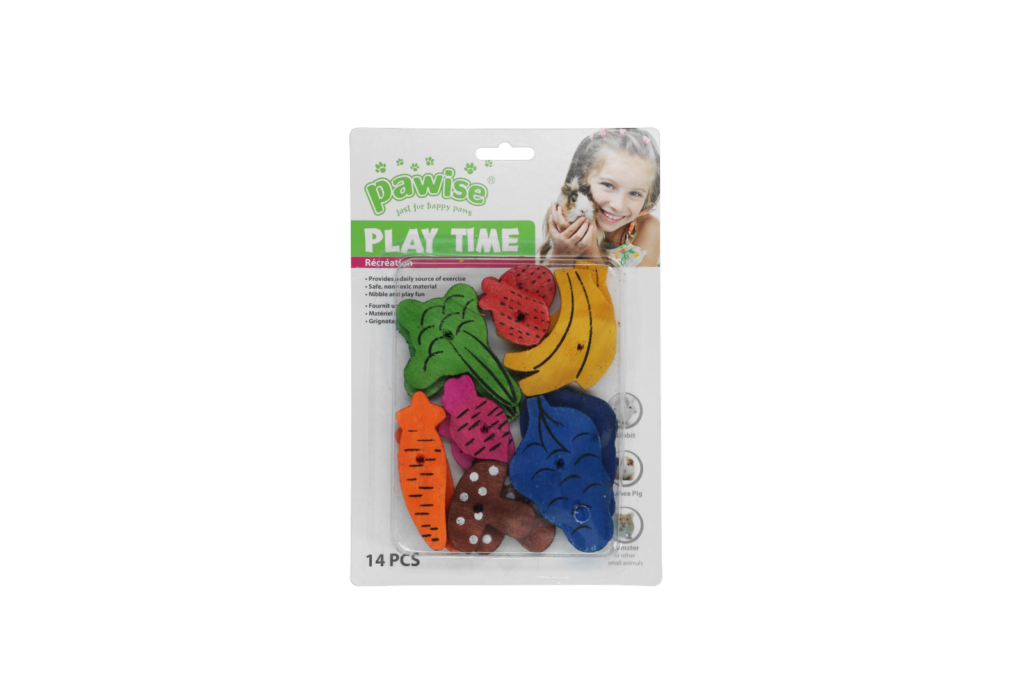 Pawise Play Time Houten Speelgoed voor Kleine Dieren - 18 Stuks - afbeelding 1