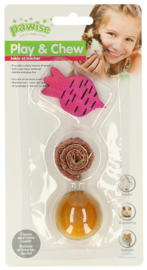Pawise Wooden Loofah Pretty Toys No2 voor Knaagdieren