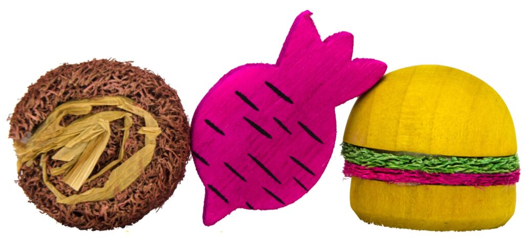 Pawise Wooden Loofah Pretty Toys No2 voor Knaagdieren - afbeelding 2