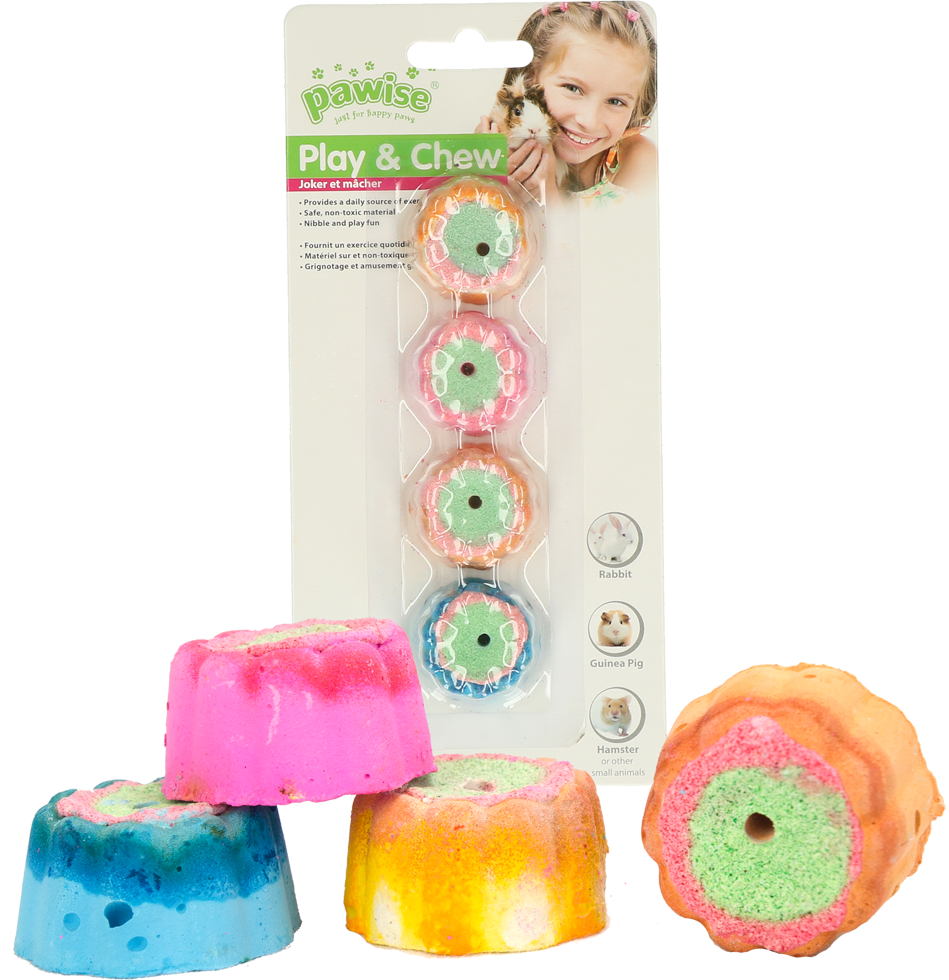 Pawise Play & Chew Pie - Knaagdier Tandenverzorging Taartje 3 cm - afbeelding 2