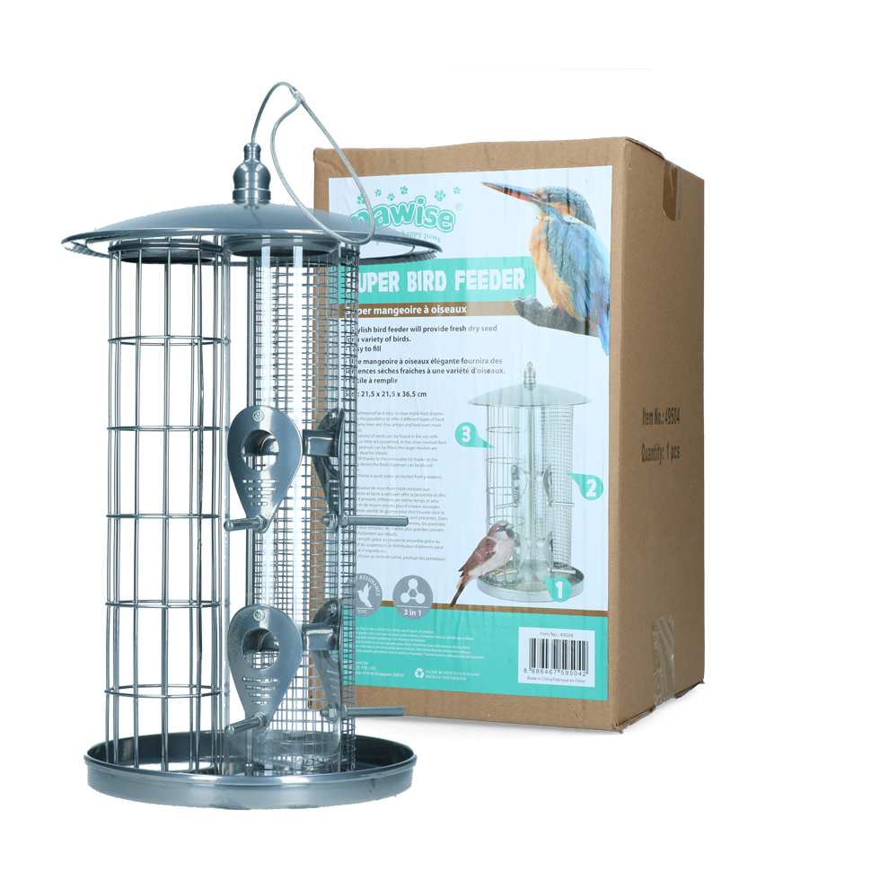 Pawise Super Bird Feeder 3 in 1 - Voedersilo voor Tuinvogels - afbeelding 1