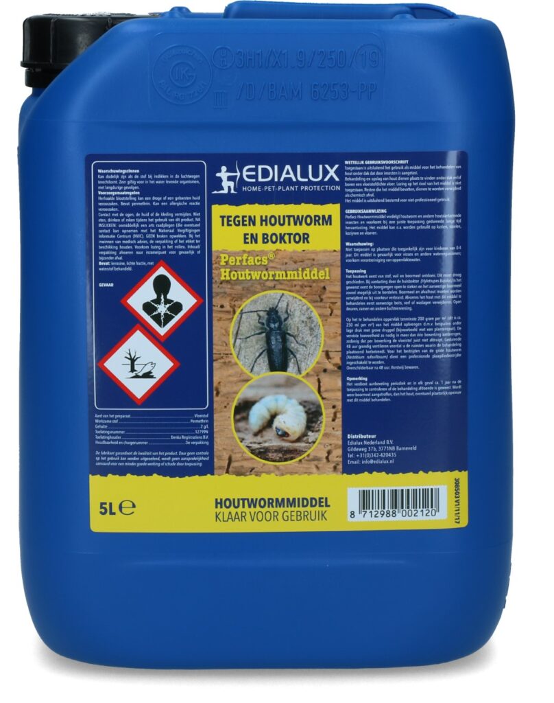 Perfacs Houtwormmiddel 5 l - Bestrijdt houtworm en boktor - afbeelding 3