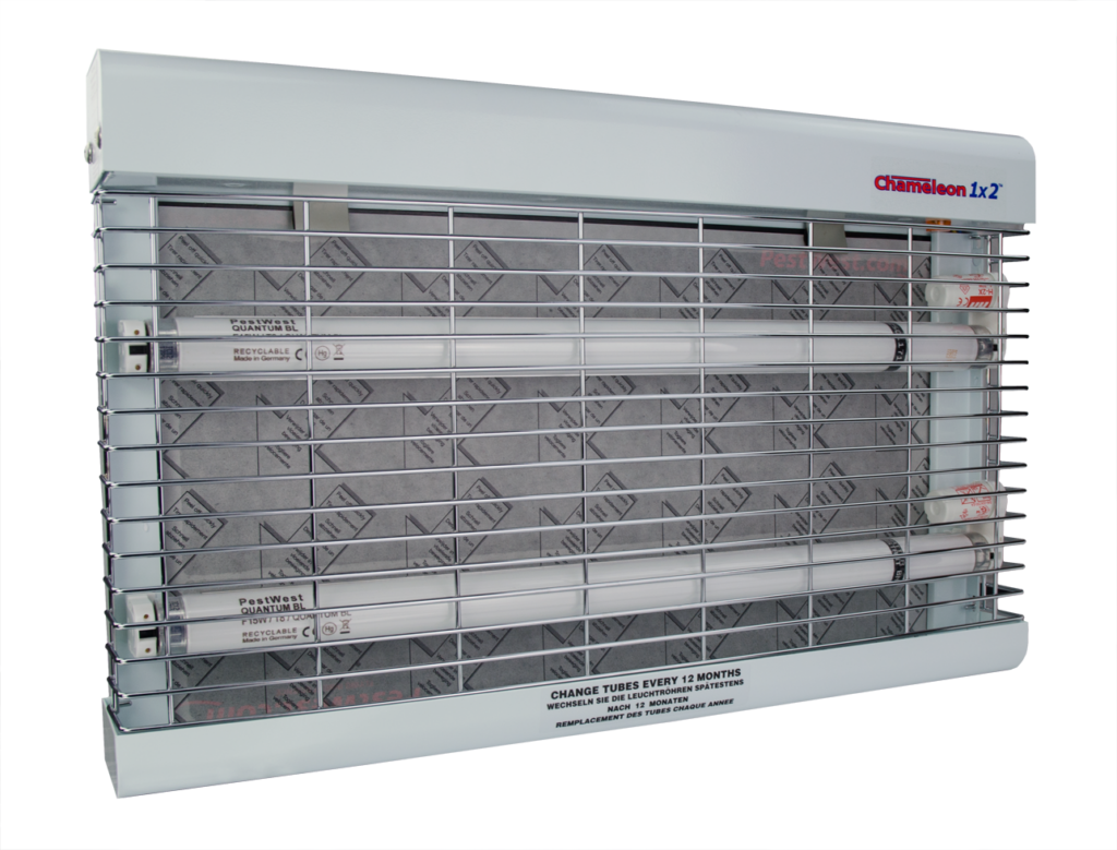 PestWest Chameleon 1x2 Vliegenlamp met Lijmplaat Wit