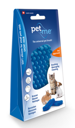 Pet+Me Cat Hair Brush Kort haar Blauw - 4-in-1 Borstel voor Huisdieren