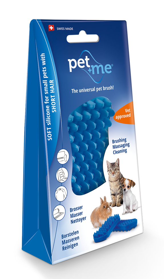 Pet+Me Cat Hair Brush Kort haar Blauw - 4-in-1 Borstel voor Huisdieren - afbeelding 1