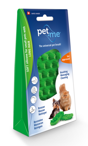 Pet+Me Cat Hair Brush Lang haar Groen - 4-in-1 Borstel voor Huisdieren