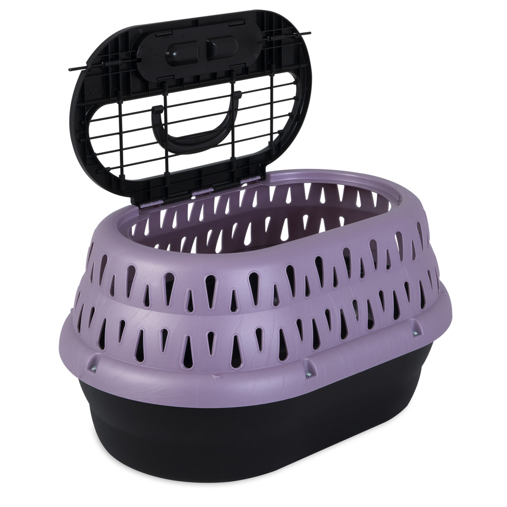 Petmate Top Load Cat Kennel Pearl Bubble Grape - Reismand voor Katten - afbeelding 3