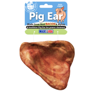Pet Qwerks Pig Ear M - Nylon Varkensoor met Speksmaak voor Honden