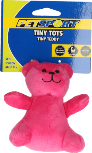 Petsport Tiny Tots Teddy Roze - Speelgoed voor Kleine Huisdieren