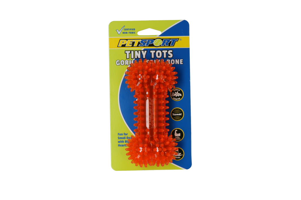 Petsport Tiny Tots Gorilla Spiky Bone Assorti - Speelgoed voor Kleine Honden - afbeelding 1