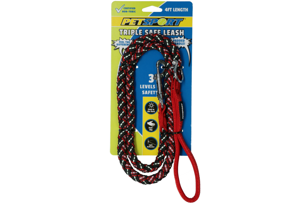 Petsport Triple Safe Leash Rood 1,2 m - Duurzame hondenlijn - afbeelding 1