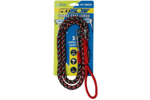 Petsport Triple Safe Leash Rood 1,2 m - Duurzame hondenlijn
