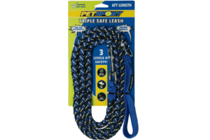 Petsport Triple Safe Leash Blauw 1,8 m - Duurzame en veilige hondenlijn