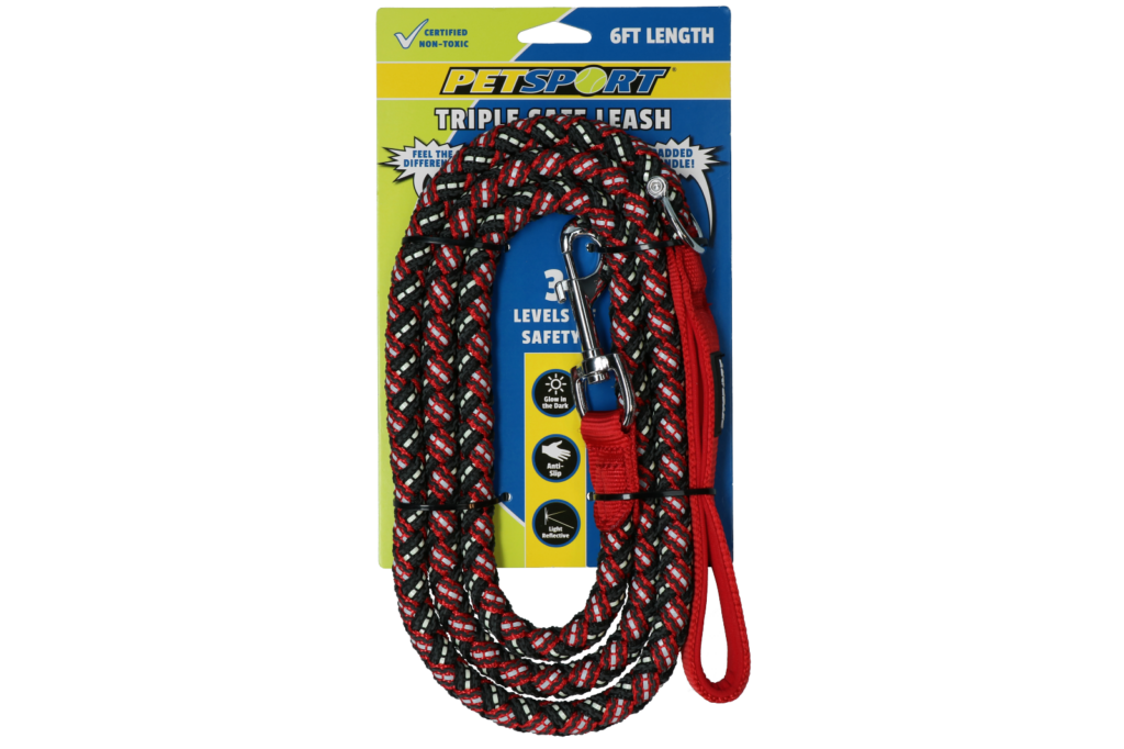 Petsport Triple Safe Leash Rood 1,8 m - Duurzame en veilige hondenlijn - afbeelding 1