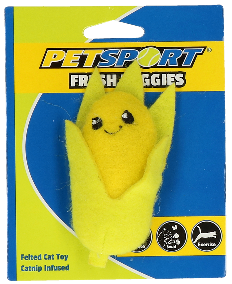 Petsport Fresh Veggies Mais - Speeltje met Catnip en fleece