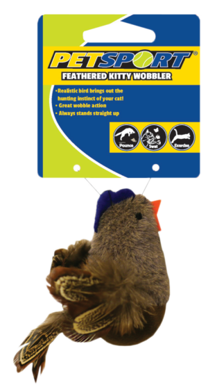 Petsport Feathered Kitty Wobbler Bruin - Speelgoed voor Katten