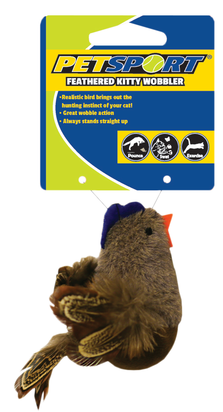 Petsport Feathered Kitty Wobbler Bruin - Speelgoed voor Katten