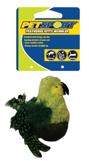 Petsport Feathered Kitty Wobbler Groen - Speelgoed voor katten