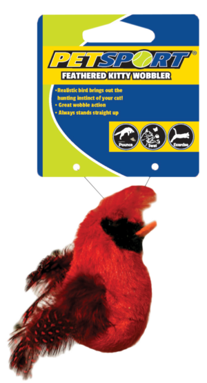 Petsport Feathered Kitty Wobbler Rood - Speelgoed voor katten