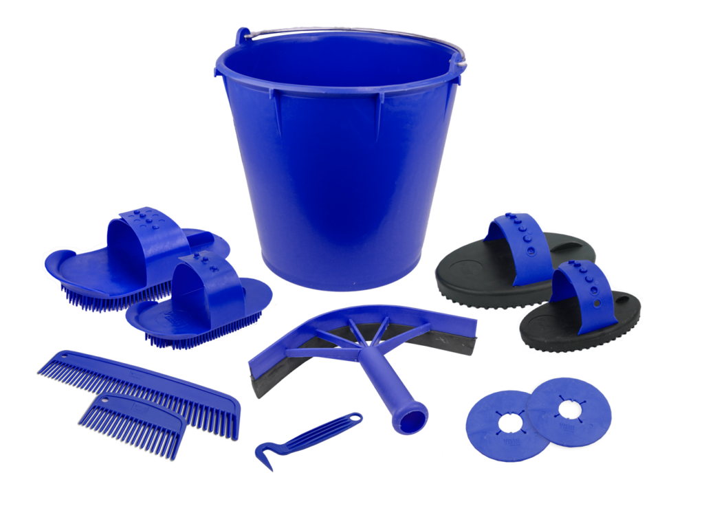 Poetsset van 10 items in blauwe emmer - Vplast