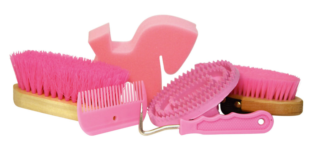 Poetsset van 7 items in roze rugtas - afbeelding 3