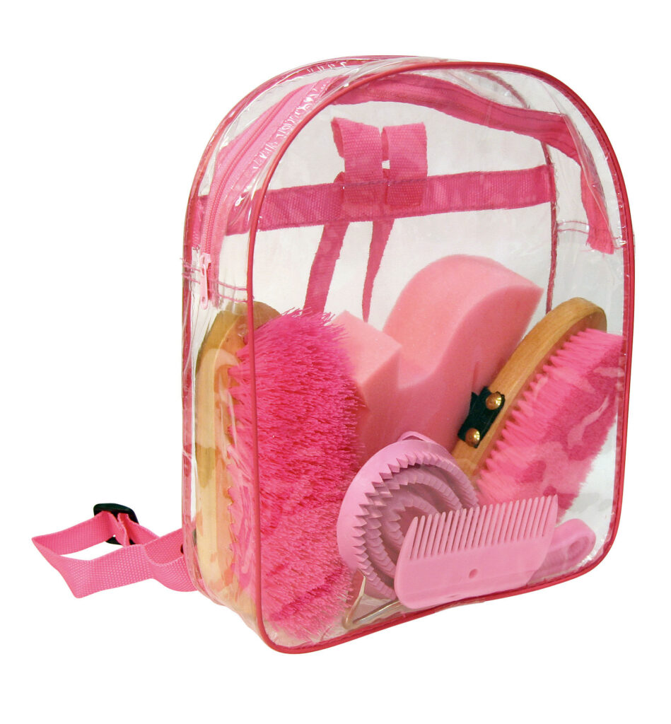 Poetsset van 7 items in roze rugtas - afbeelding 2