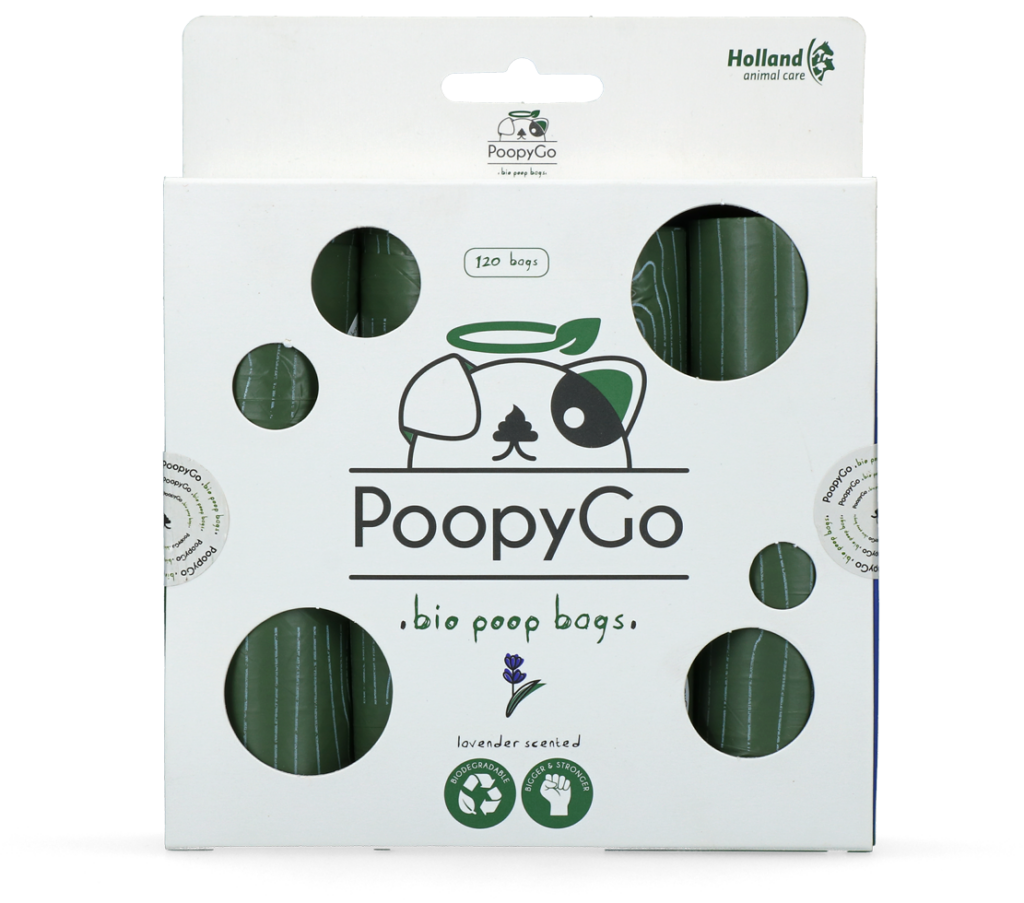 PoopyGo Eco friendly 120 st. (8x15 zakjes) Lavendelgeur - afbeelding 1