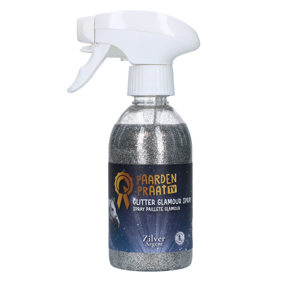 Paardenpraat TV Glitter Glamour Spray Zilver 250 ml - afbeelding 1