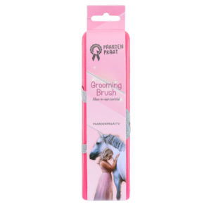 Paardenpraat Grooming Brush Roze M - Multifunctionele Borstel voor Paarden